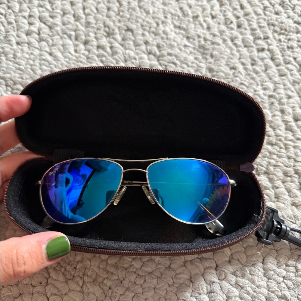 Maui Jim Polarized Aviator Sunglasses with Case